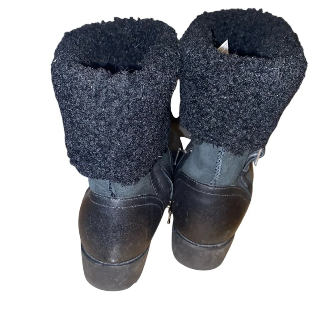 Ugg Bellevue Leather Shearling Ankle Boots